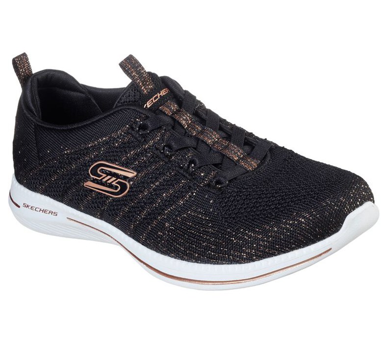 Skechers Dam Svarta/Rosa Guld Slip On - City Pro - Glow On - Sverige (OQKFW-6048)
